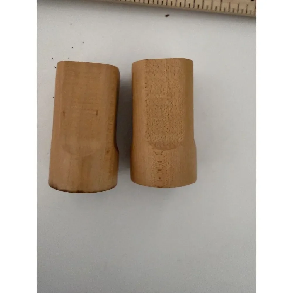 MCM hand crafted wood salt and pepper shakers